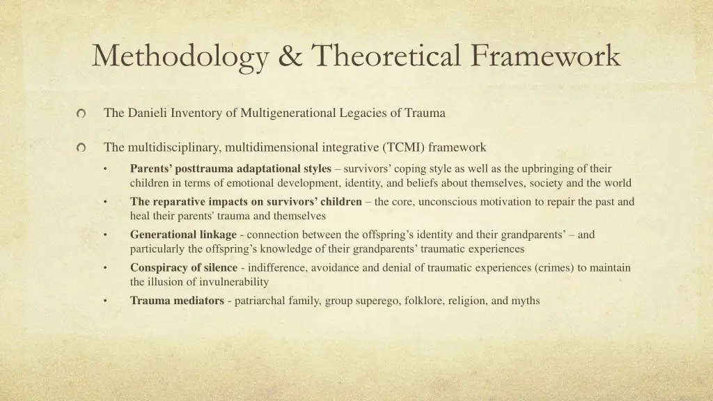 methodology theoretical framework