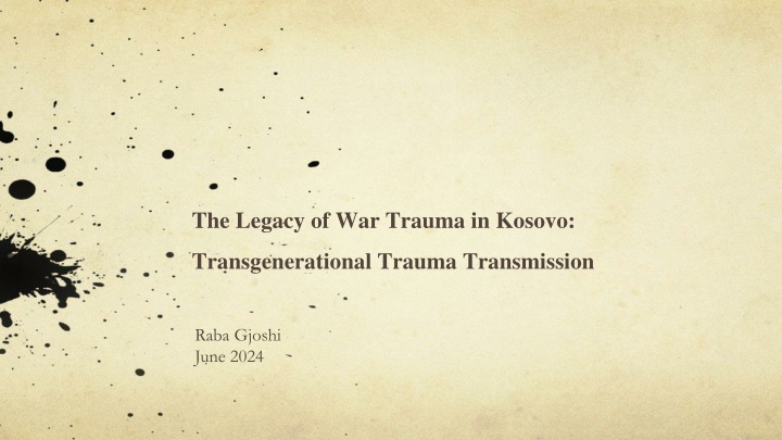 the legacy of war trauma in kosovo