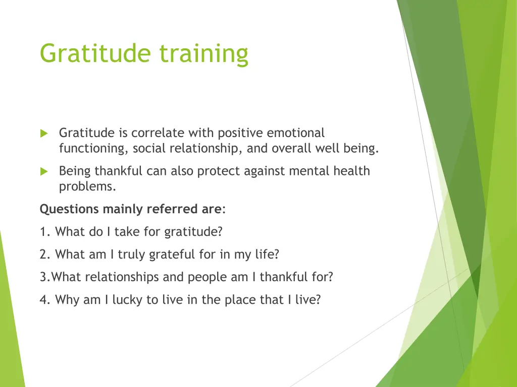 gratitude training