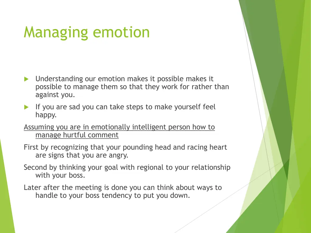 managing emotion