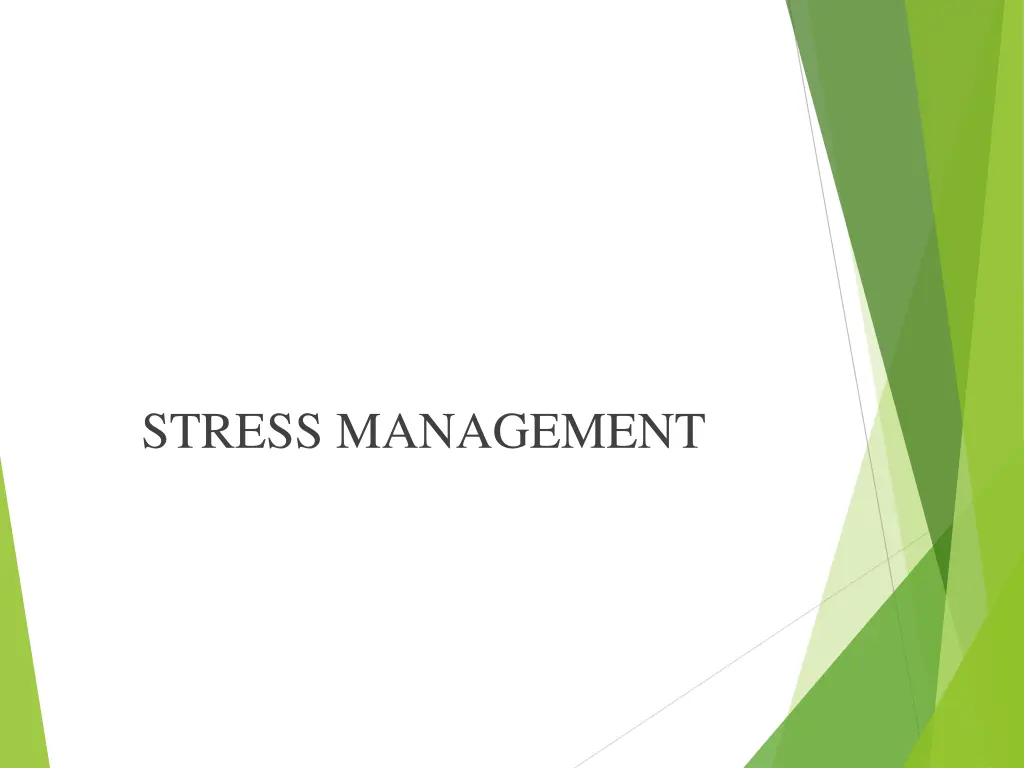 stress management