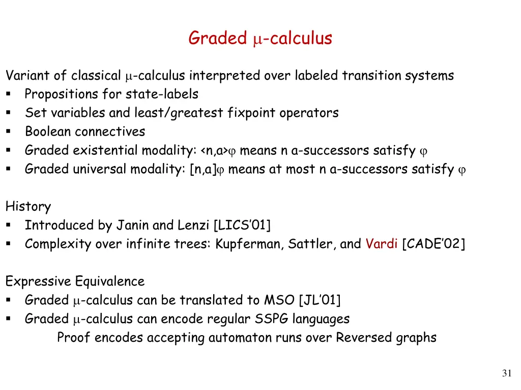 graded calculus