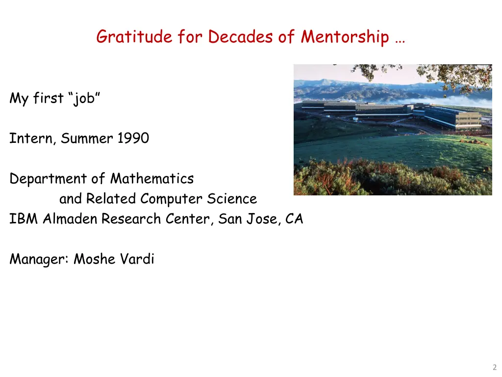 gratitude for decades of mentorship