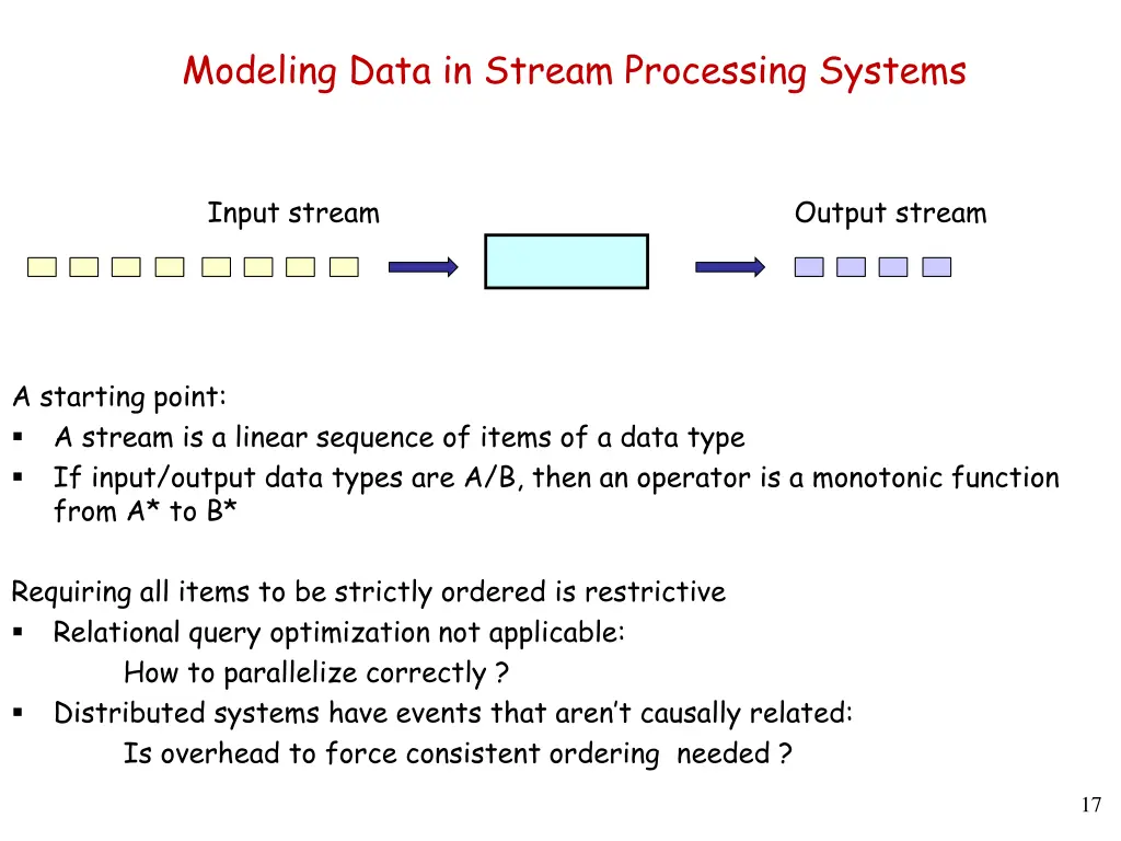 modeling data in stream processing systems