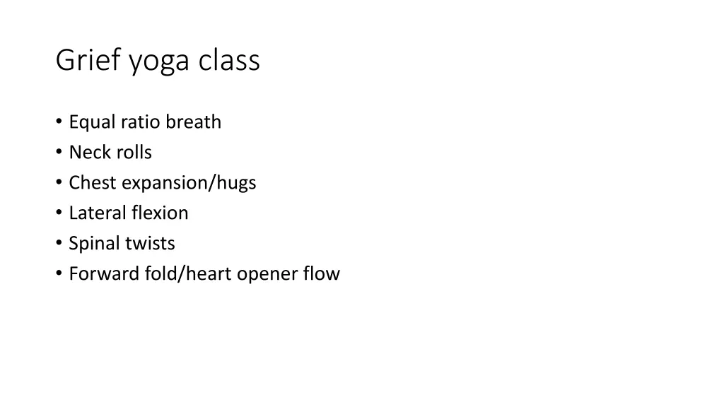 grief yoga class