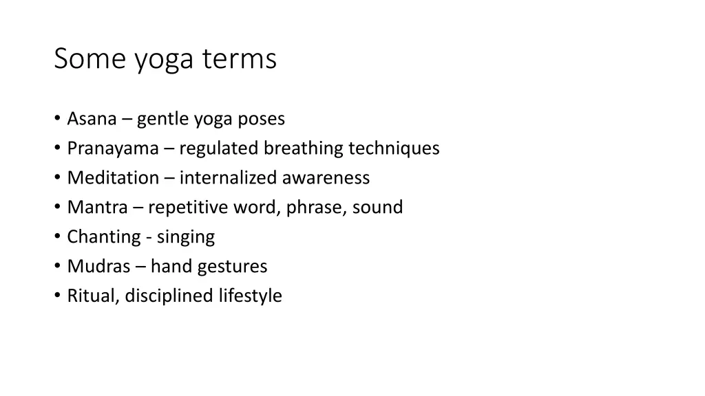 some yoga terms