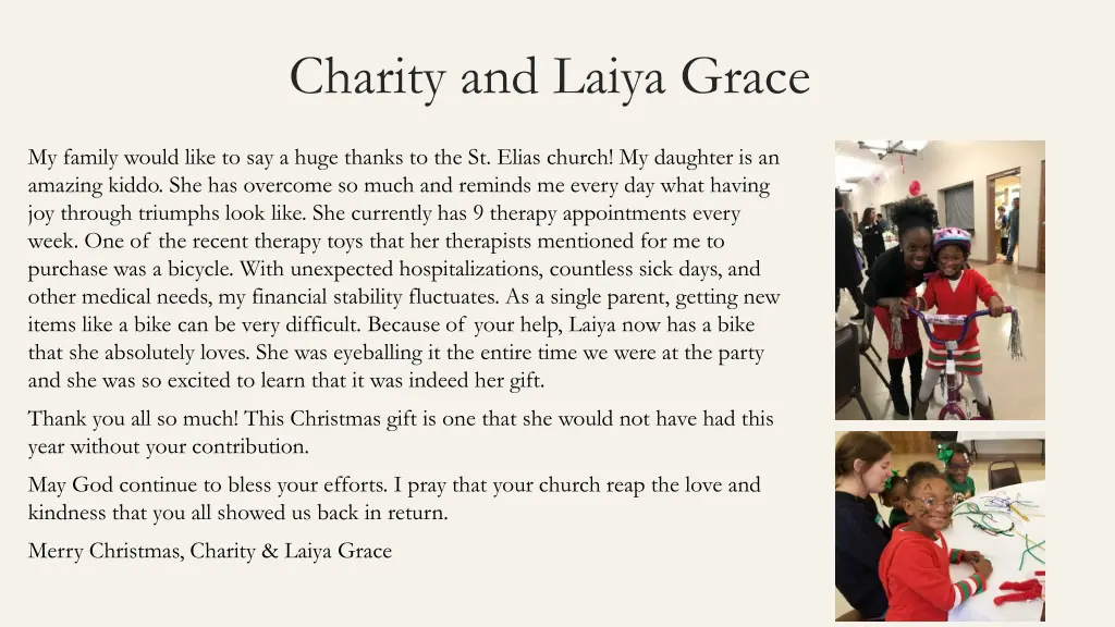 charity and laiya grace