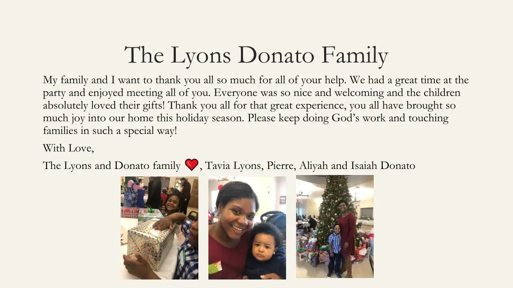 the lyons donato family my family and i want