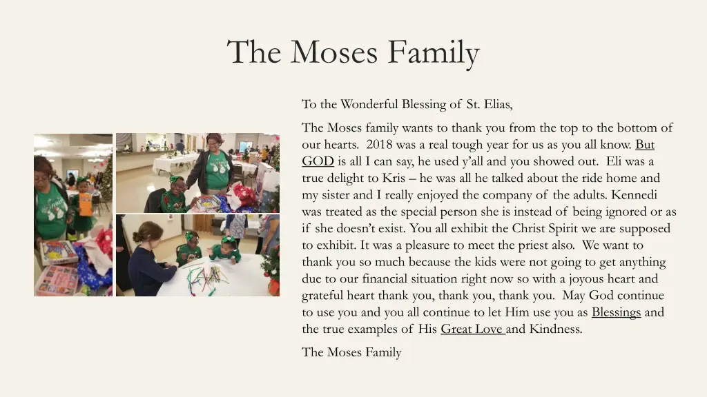 the moses family