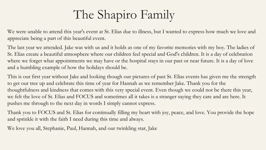 the shapiro family