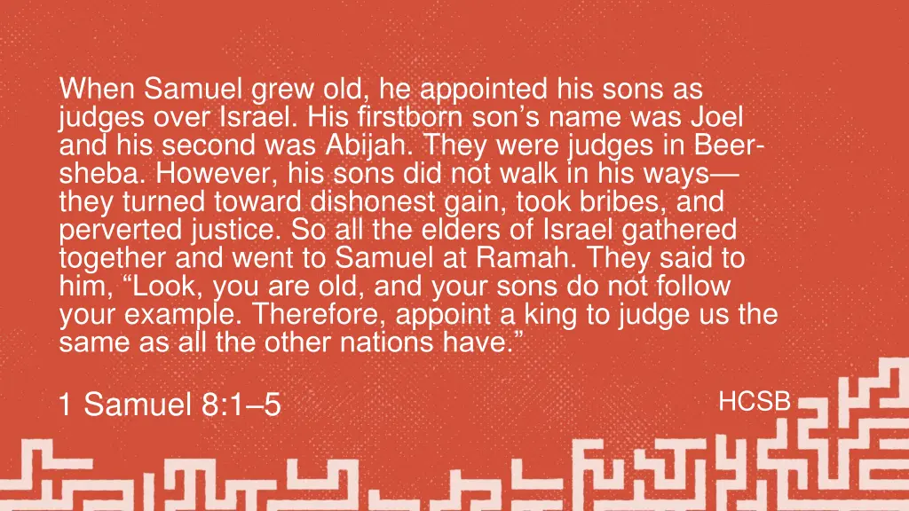 when samuel grew old he appointed his sons