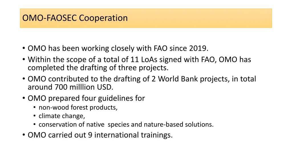 omo faosec cooperation