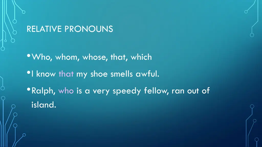 relative pronouns