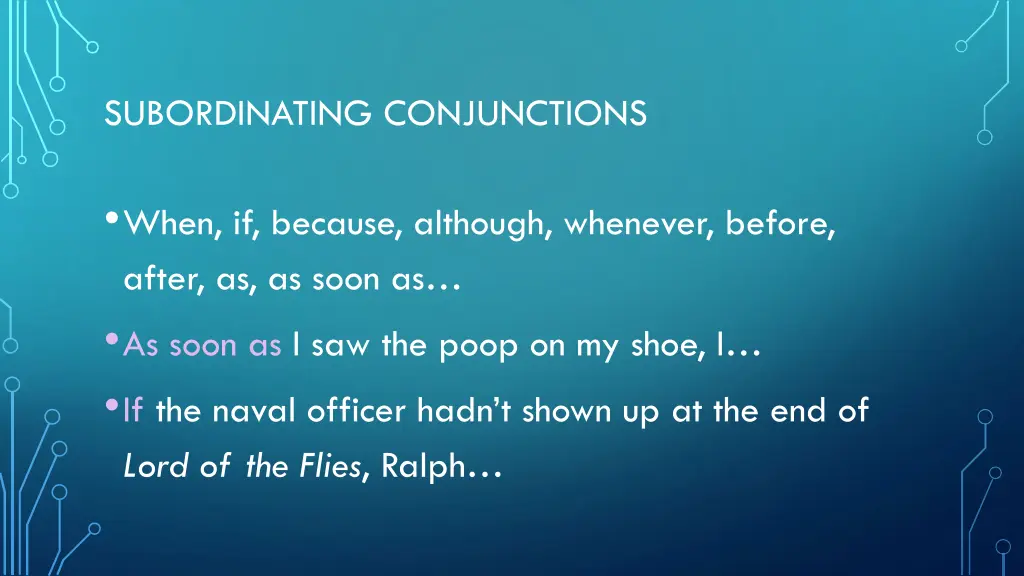 subordinating conjunctions