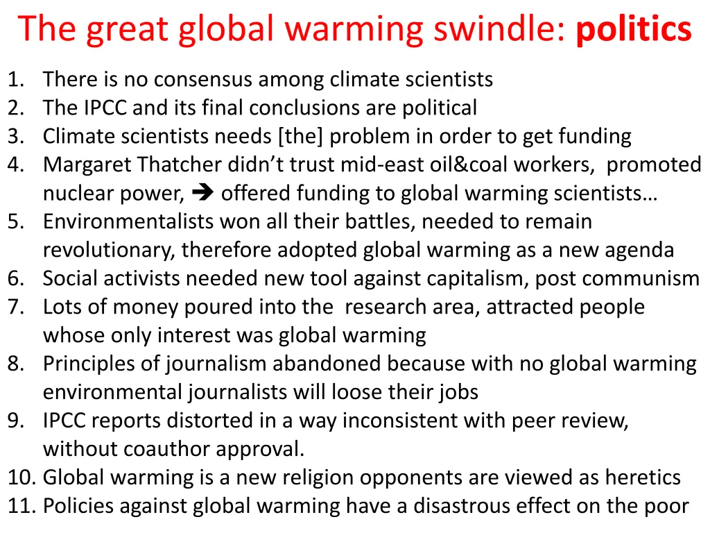 the great global warming swindle politics