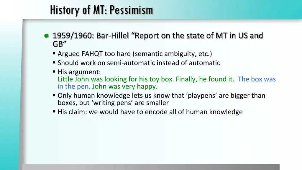 history of mt pessimism