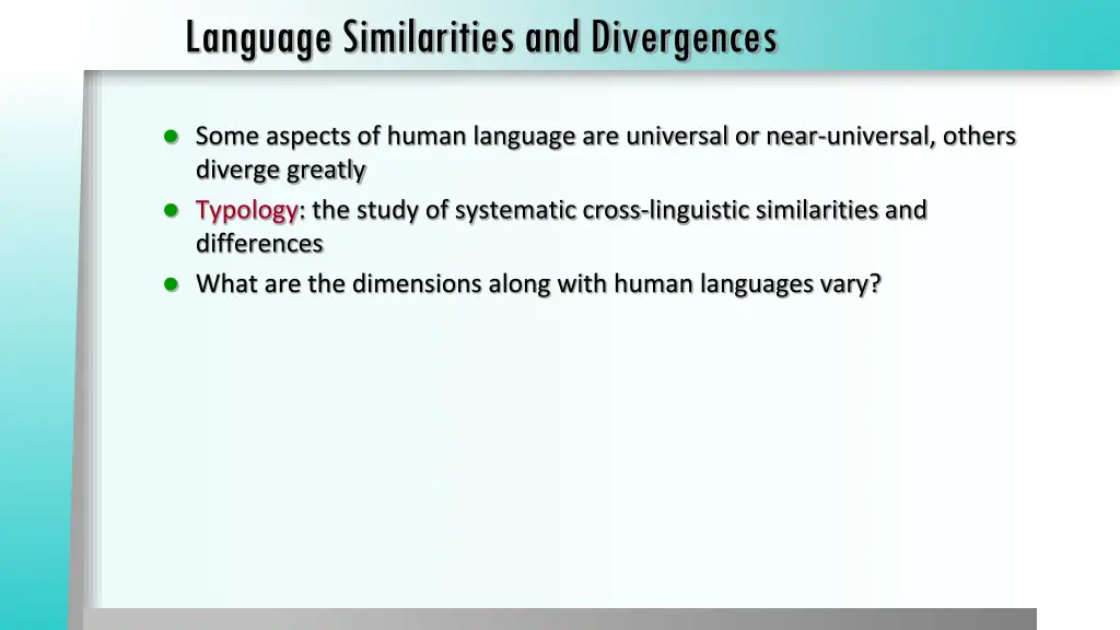 language similarities and divergences