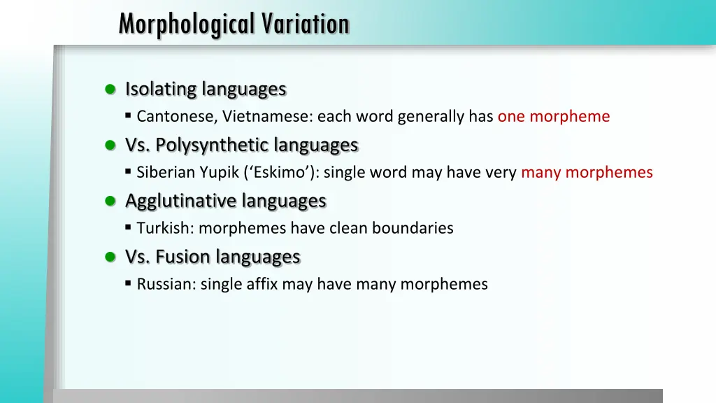 morphological variation