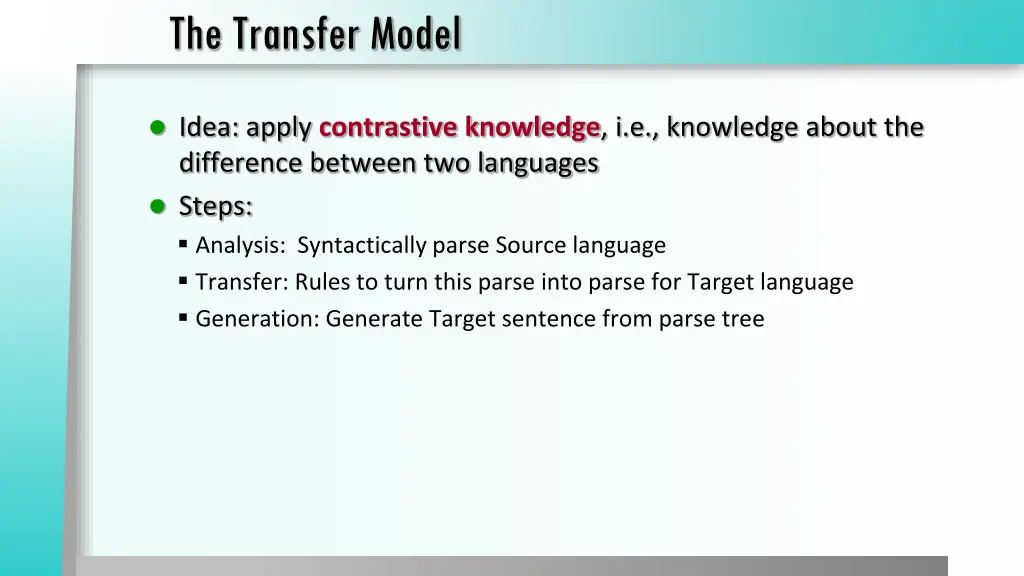 the transfer model