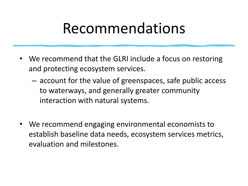 recommendations 1