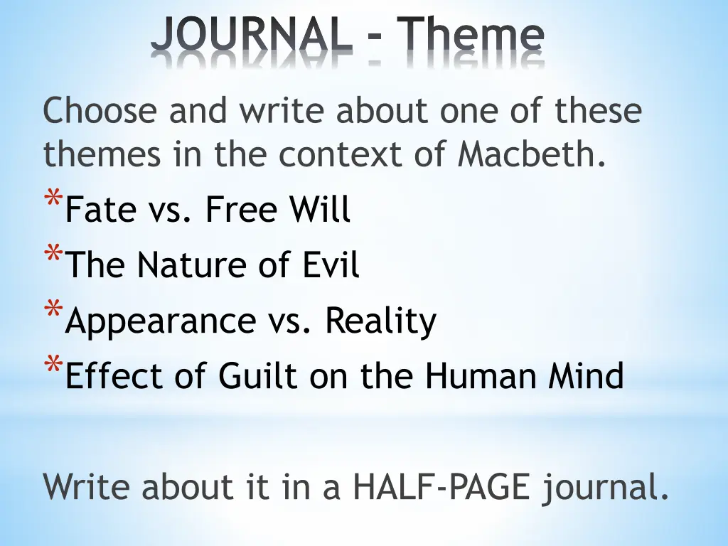 journal theme