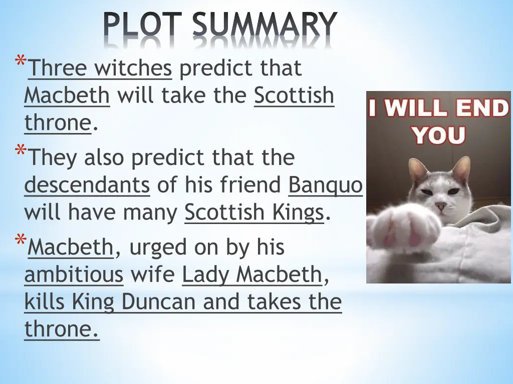 plot summary three witches predict that macbeth