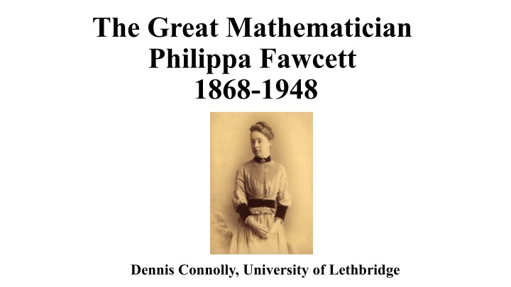 the great mathematician philippa fawcett 1868 1948