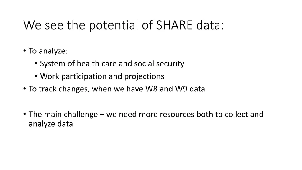 we see the potential of share data