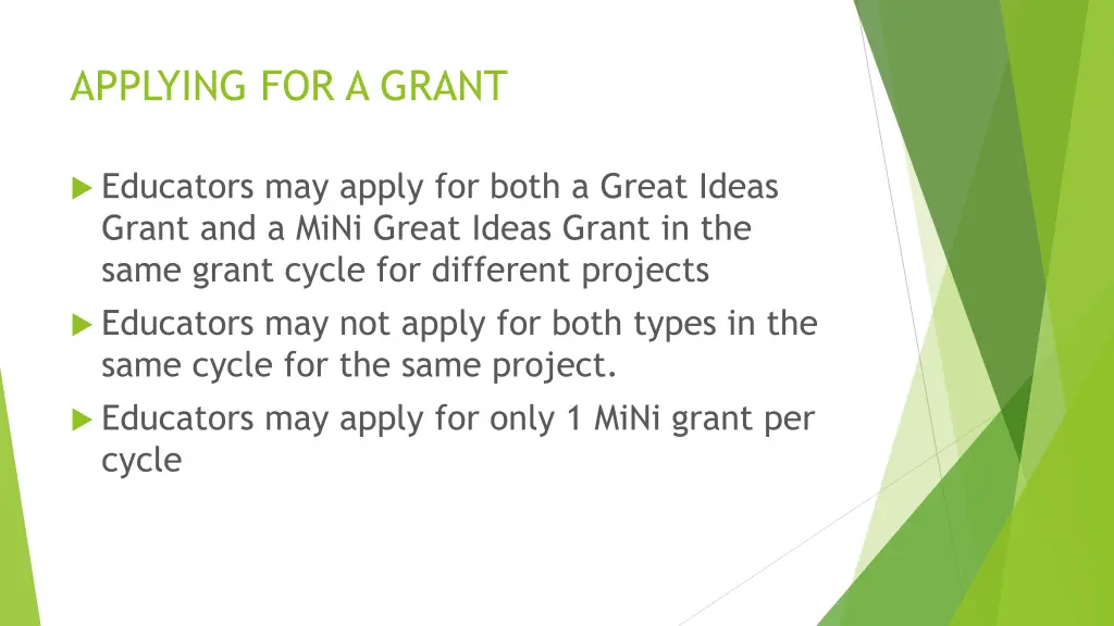 applying for a grant