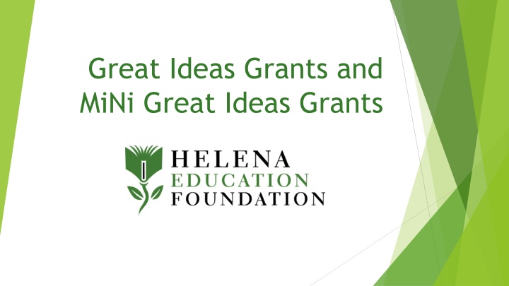 great ideas grants and mini great ideas grants