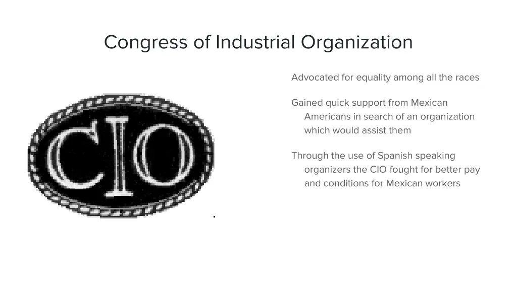 congress of industrial organization