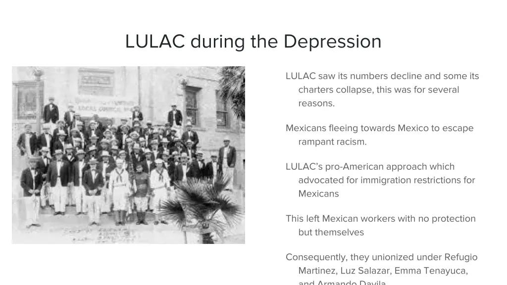 lulac during the depression