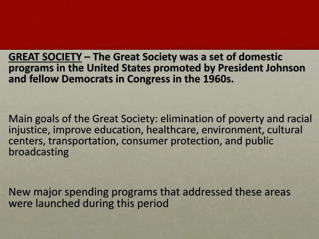 great society the great society