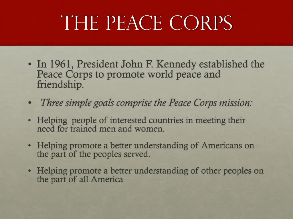 the peace corps