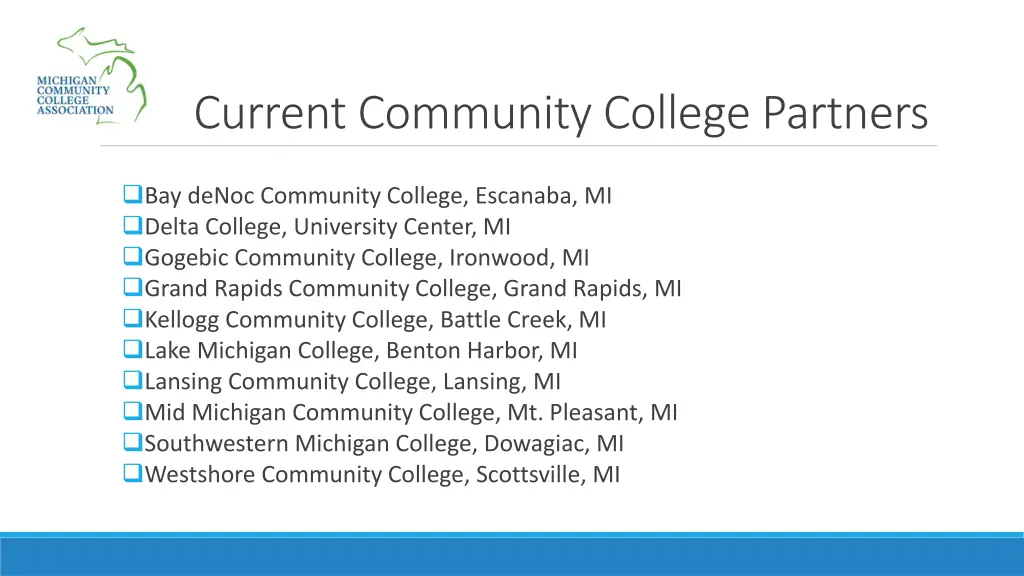 current community college partners