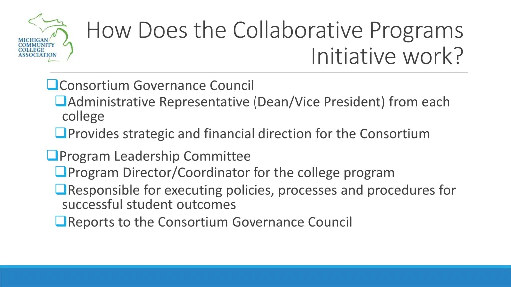 how does the collaborative programs 1