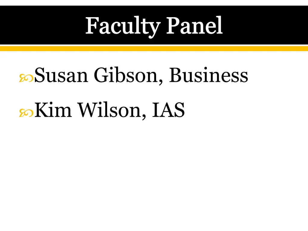 faculty panel