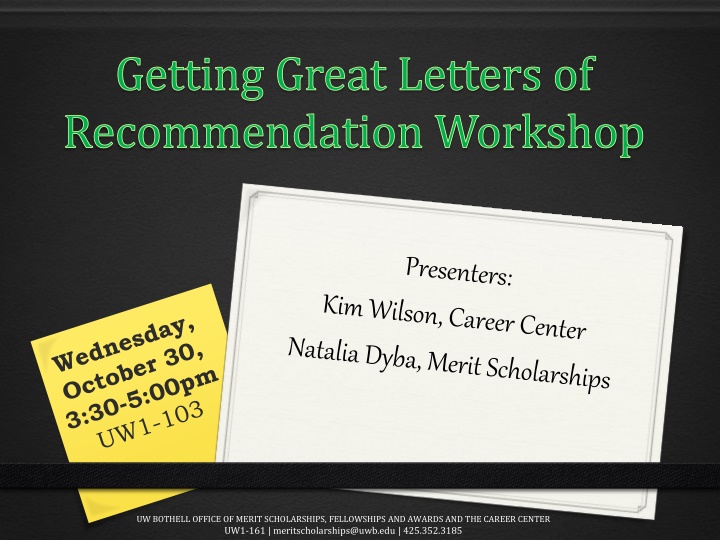 getting great letters of recommendation workshop