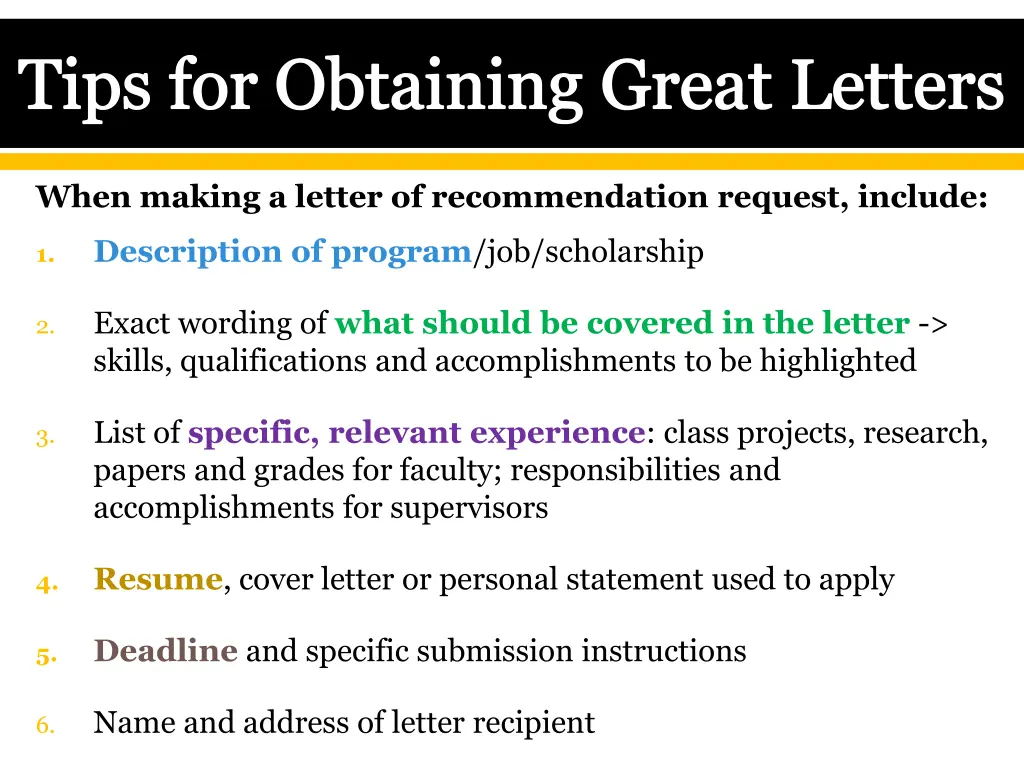 tips for obtaining great letters 1