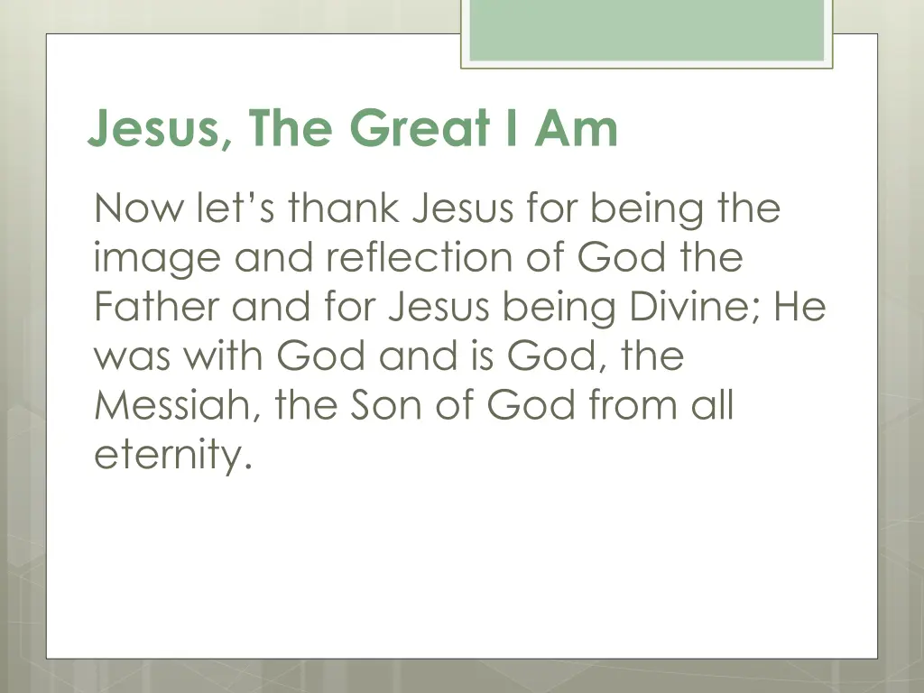 jesus the great i am 1