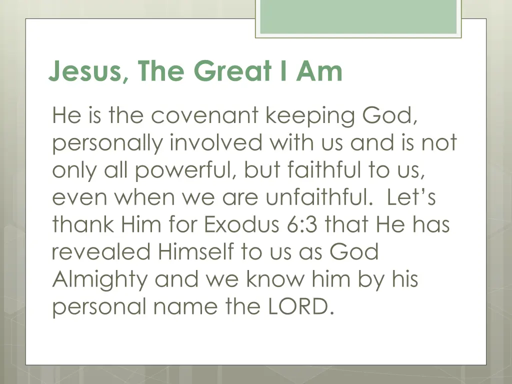 jesus the great i am