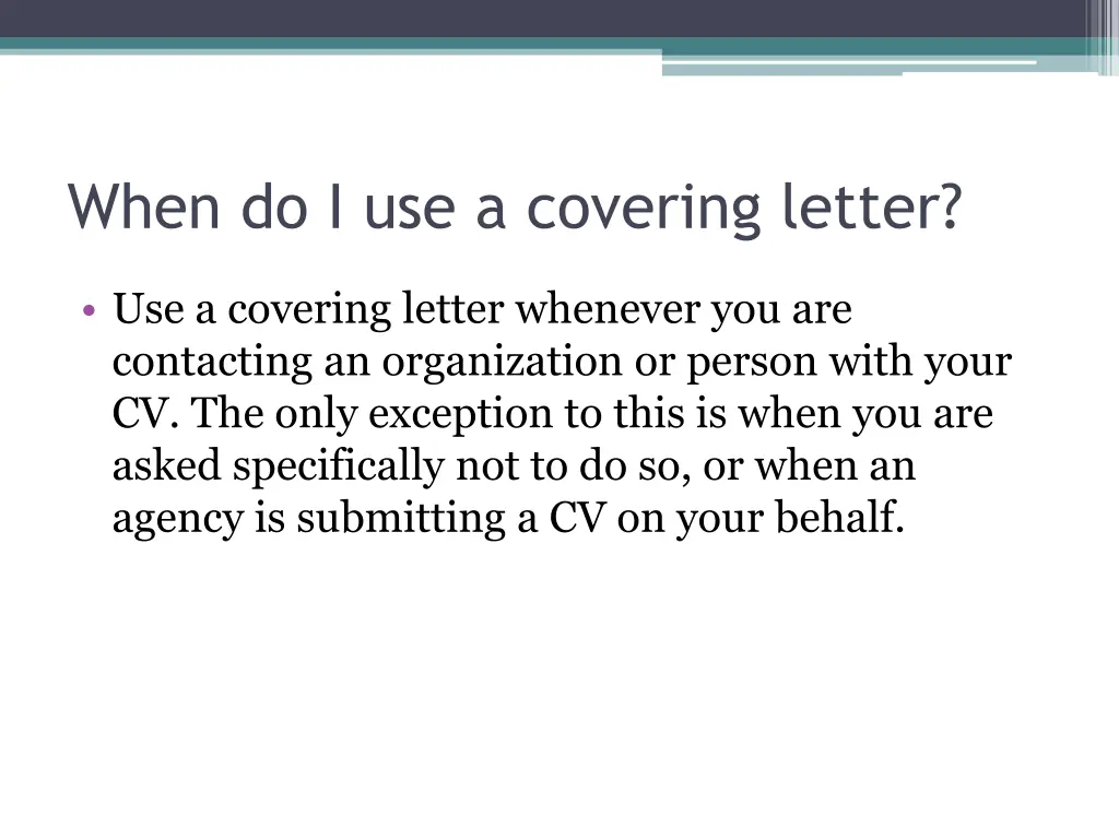 when do i use a covering letter