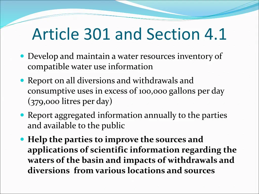 article 301 and section 4 1