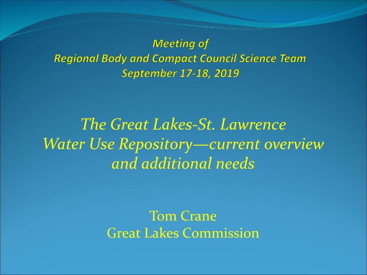 the great lakes st lawrence water use repository