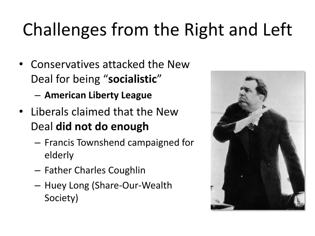 challenges from the right and left