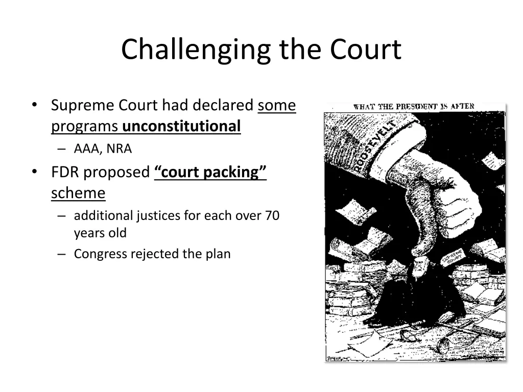 challenging the court