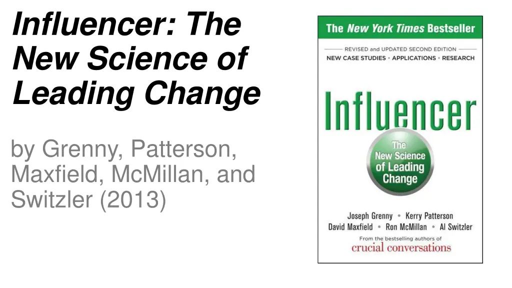 influencer the new science of leading change