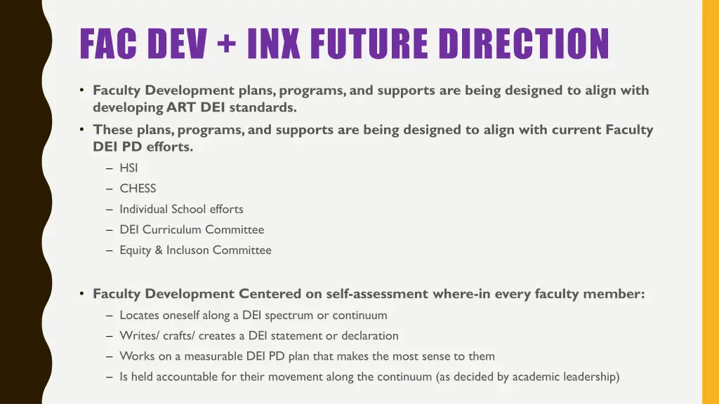 fac dev inx future direction