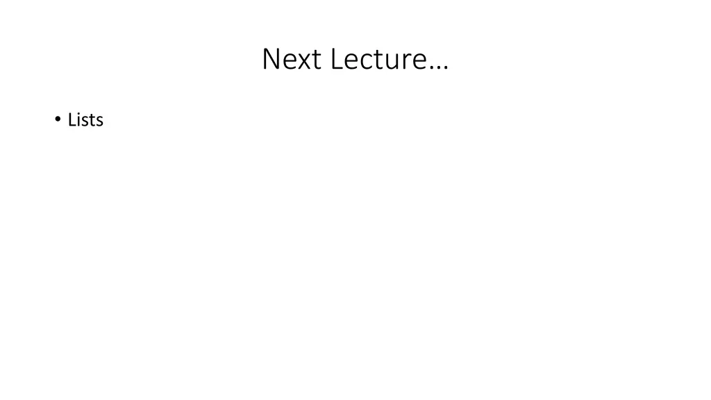 next lecture