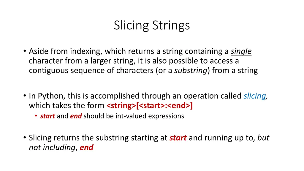 slicing strings